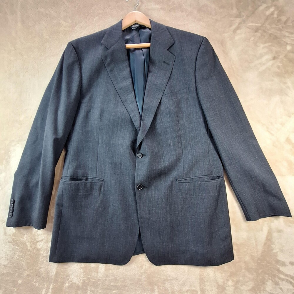 Polo Ralph Lauren Blazer Mens 44R Charcoal Gray 100% Wool Made USA 2 Button